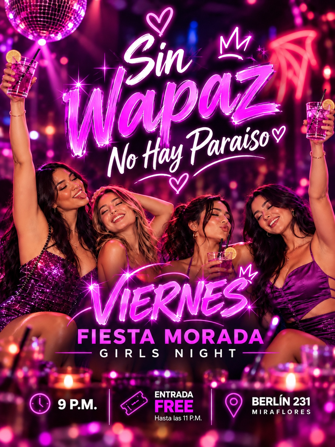 Wapaz viernes fiesta morada